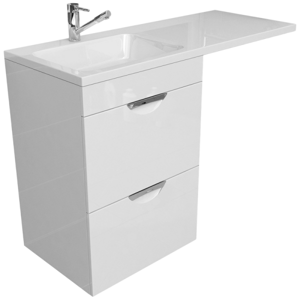 Тумба под раковину Emmy Милли 120 под стиральную машину, белая