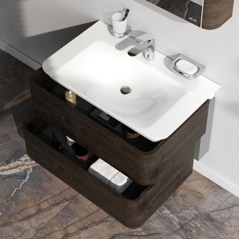 Тумба под раковину без столешницы AM.PM Sensation 80 подвесная, табачный дуб