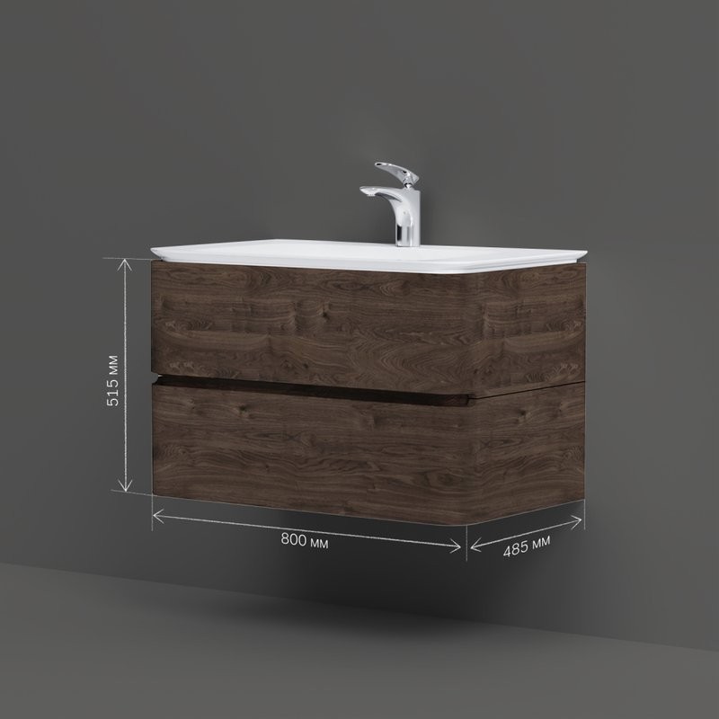 Тумба под раковину без столешницы AM.PM Sensation 80 подвесная, табачный дуб
