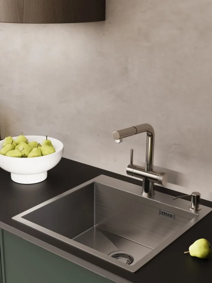 Смеситель для кухни Emar Steel ЕС - 7026 Satin