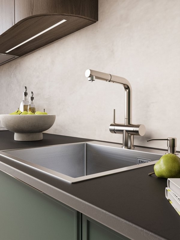 Смеситель для кухни Emar Steel ЕС - 7026 Satin