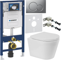Комплект Унитаз подвесной BelBagno Flay-r + Крышка Norma BB865SC с микролифтом + Инсталляция Geberit Duofix UP 320 111.300.00.5 + Кнопка Sigma 01 115.770.JQ.5 лакированная, матовый хром + Крепления 111.815.00.1 к стене + Звукоизоляция