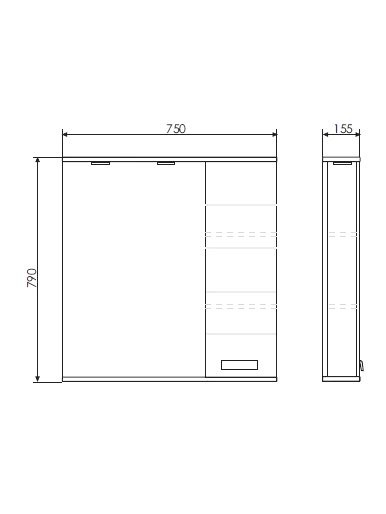 Зеркало Comforty Модена 75 матовое белое