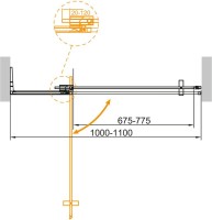 Душевая дверь в нишу Cezares Slider B 1 100/110 C Cr профиль хром, стекло прозрачное
