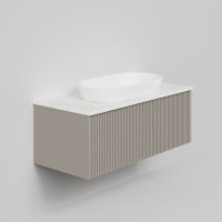 Тумба под раковину со столешницей La Fenice Terra 100 подвесная, cappuccino, столешница белый мрамор