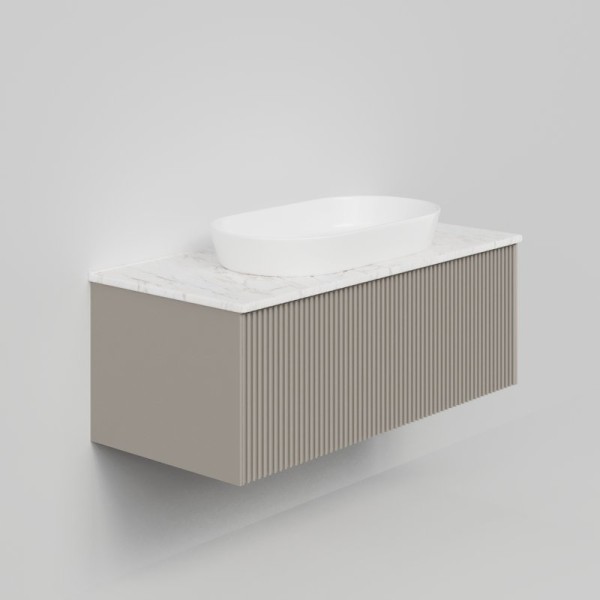 Тумба под раковину со столешницей La Fenice Terra 100 подвесная, cappuccino, столешница белый мрамор