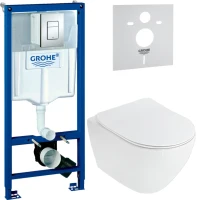 Комплект Унитаз подвесной Cezares Stylus + Крышка CZR-2316-SC с микролифтом + Инсталляция Grohe Rapid SL 38772001 3 в 1 с кнопкой смыва + Звукоизоляция