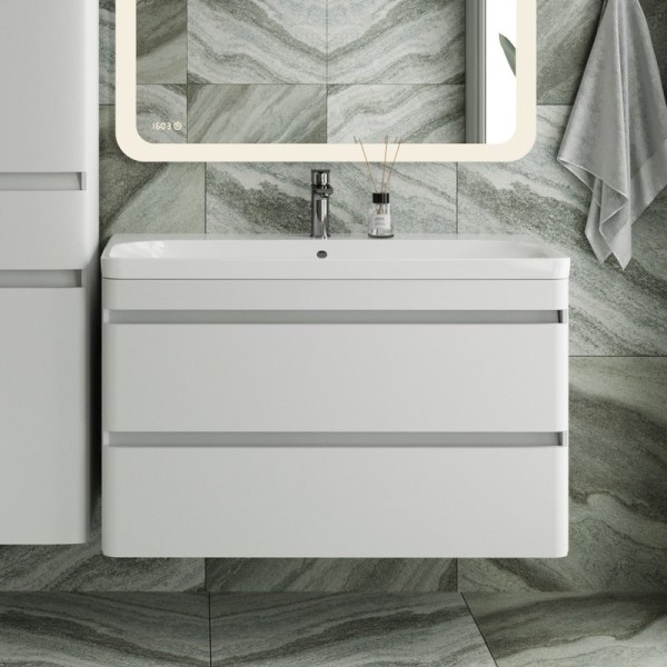 Тумба с раковиной Style Line Атлантика 100 Люкс Plus, подвесная, антискрейч