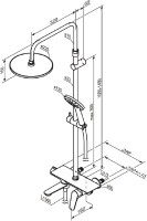 Душевая стойка Damixa Jupiter 977730000 хром, с полочкой