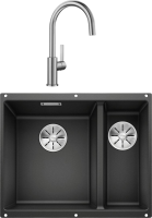 Комплект Мойка Blanco Subline 340/160-U антрацит, левая + Смеситель Candor 523120