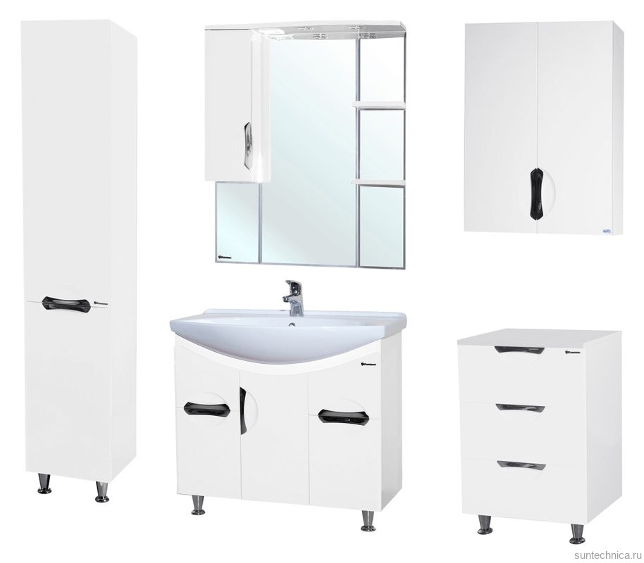 Тумба с раковиной Bellezza Лагуна 85 белая