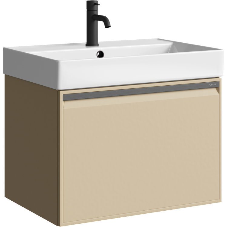 Тумба с раковиной Aqwella Pure 65 капучино светлый