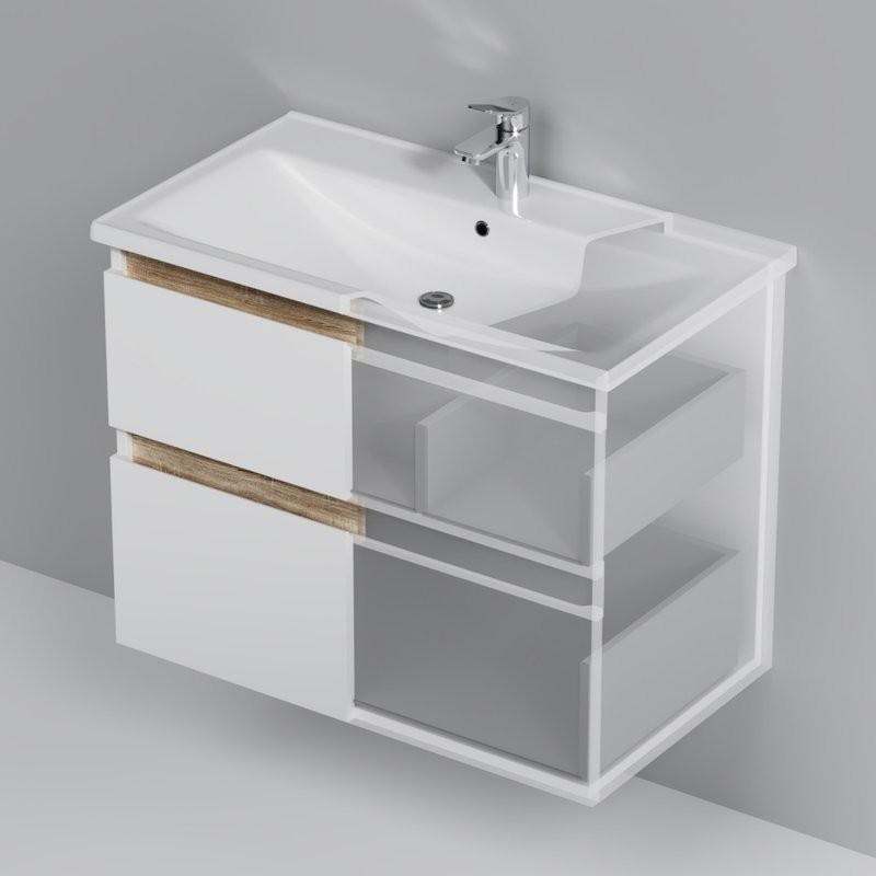 Тумба с раковиной AM.PM X-Joy 80, подвесная, белый глянец