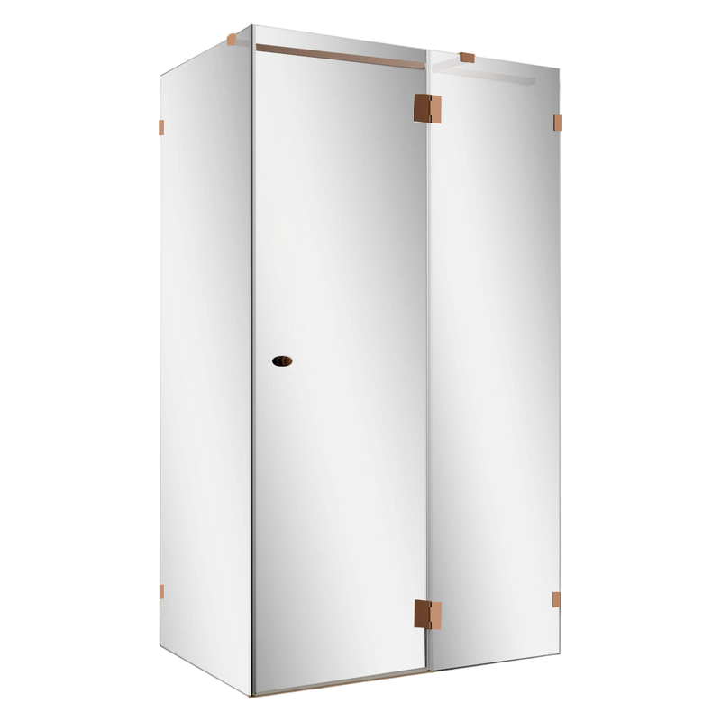 Душевой уголок Wasserkraft Paar 88H10R-MR 120х100 см, стекло зеркальное, фурнитура розовое золото