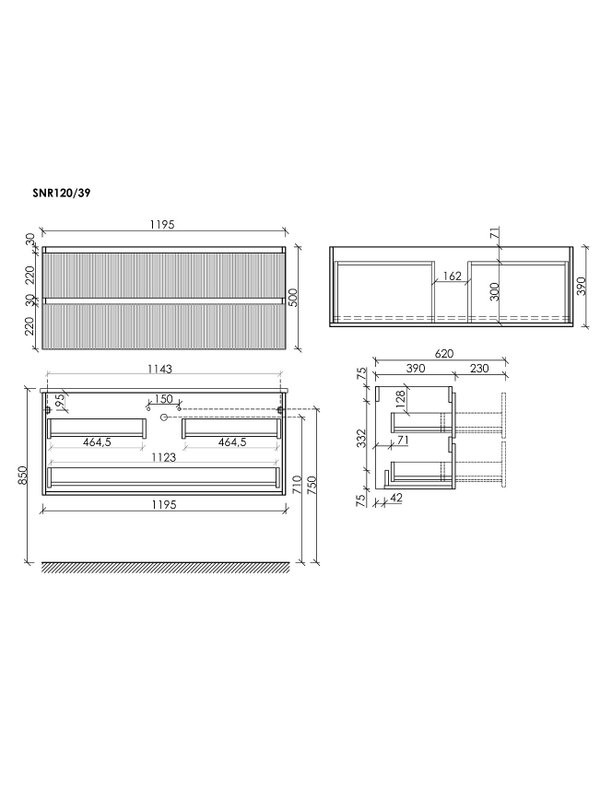 Тумба с раковиной Sancos Snob R 120 Beige Soft, раковина CN7028