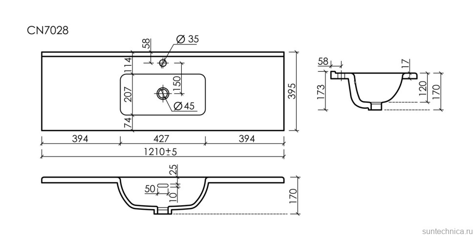 Тумба с раковиной Sancos Snob R 120 Beige Soft, раковина CN7028