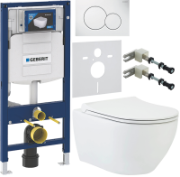 Комплект Унитаз подвесной beWash Bogen 88303201 с сиденьем микролифт белый + Инсталляция Geberit Duofix UP 320 111.300.00.5 + Кнопка Sigma 01 115.770.11.5 белая + Крепления 111.815.00.1 к стене + Звукоизоляция