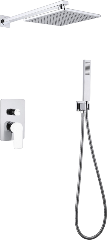 Душевой комплект Abber Weiss Insel AF8018W С ВНУТРЕННЕЙ ЧАСТЬЮ, белый хром