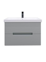 Мебель для ванной комнаты SanStar Ориана 80 подвесная, серая, раковина Cersanit Moduo 80