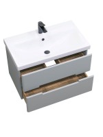 Мебель для ванной комнаты SanStar Ориана 80 подвесная, серая, раковина Cersanit Moduo 80