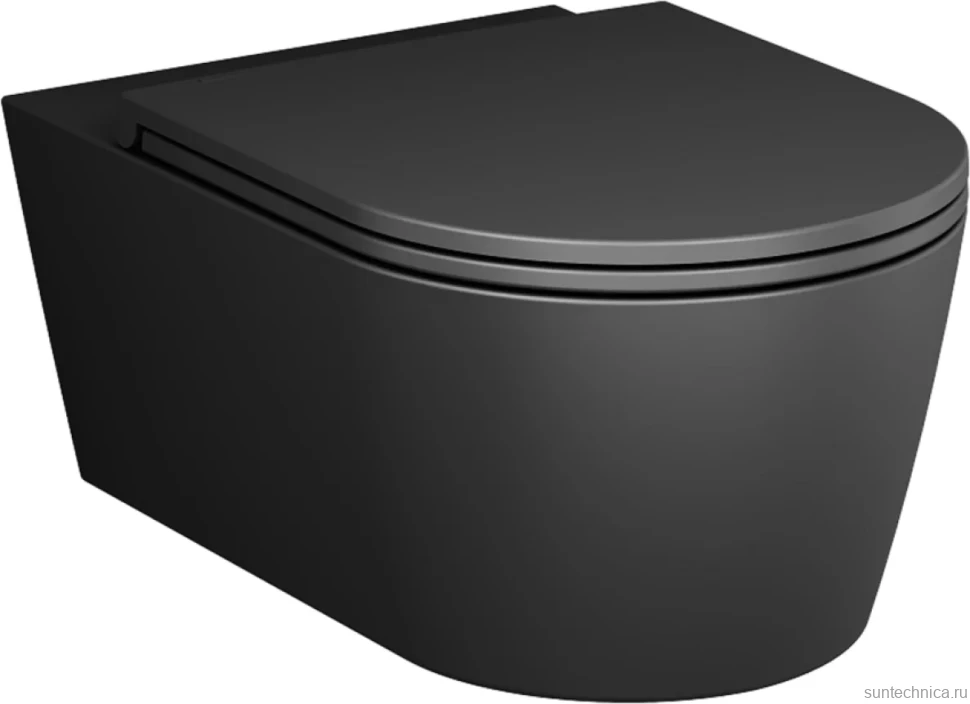 Комплект Унитаз подвесной AM.PM Func C8F1701MBSC безободковый, с микролифтом, матовый черный + Звукоизоляция Grohe + Инсталляция Solido 38811KF0 3 в 1 с кнопкой смыва
