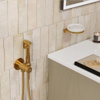 Гигиенический душ Wasserkraft Sauer A70838 со смесителем, С ВНУТРЕННЕЙ ЧАСТЬЮ, матовое золото PVD