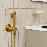 Гигиенический душ Wasserkraft Sauer A70838 со смесителем, С ВНУТРЕННЕЙ ЧАСТЬЮ, матовое золото PVD