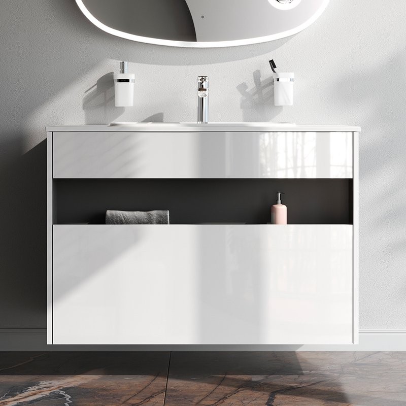 Тумба под раковину без столешницы AM.PM Func 100 белый глянец