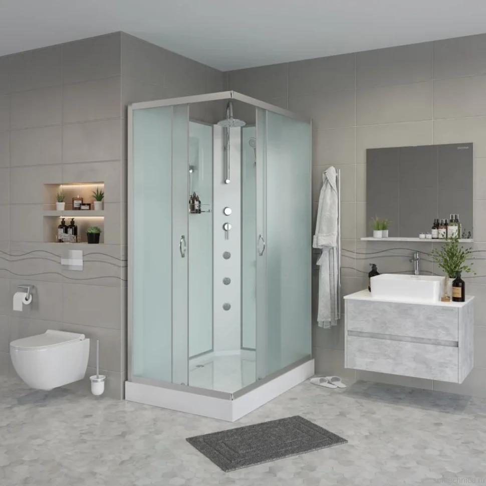 Душевая кабина Niagara Classic NG-43285-14QBKTG 120х80 см, без крыши, с гидромассажем и тропическим душем