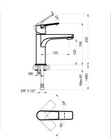 Смеситель для раковины Azario TREYA (AZ-156845024) черный