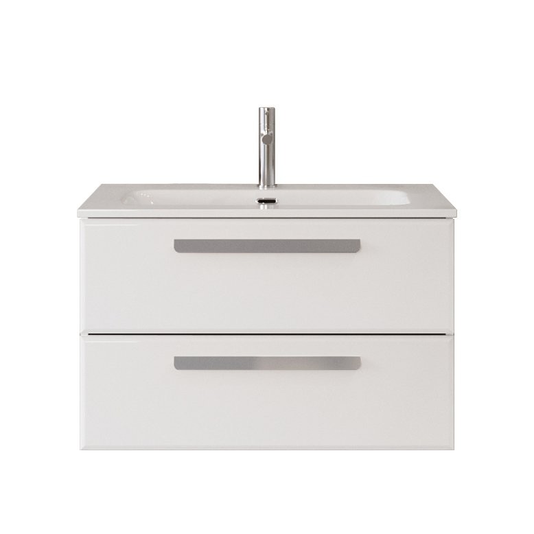 Тумба под раковину без столешницы Cezares Eco Cer-N 80 bianco lucido, ручки серые