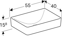 Накладная раковина Geberit Variform 55 прямоугольная, белая