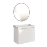 Мебель для ванной комнаты ASB-Mebel Бьянка 80 шиншилла серая, глянцевая белая