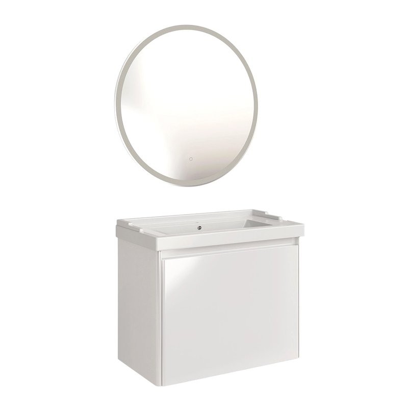 Мебель для ванной комнаты ASB-Mebel Бьянка 80 шиншилла серая, глянцевая белая