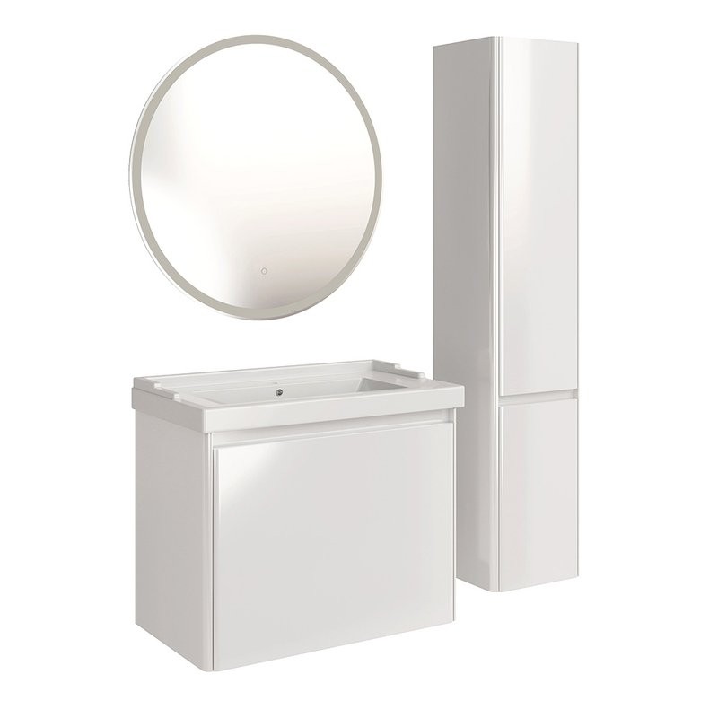 Мебель для ванной комнаты ASB-Mebel Бьянка 80 шиншилла серая, глянцевая белая