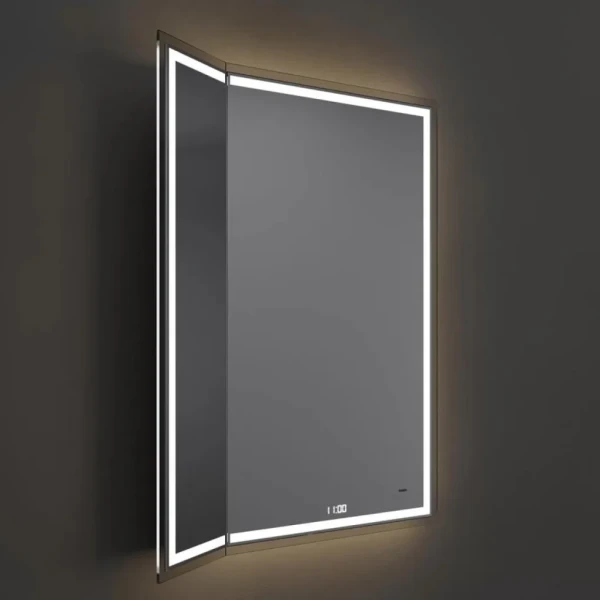 Зеркало KERAMA MARAZZI Technologica M 65 с поворотной дверцей, с подсветкой, с часами
