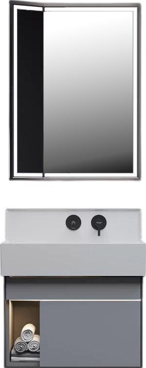 Зеркало KERAMA MARAZZI Technologica M 65 с поворотной дверцей, с подсветкой, с часами