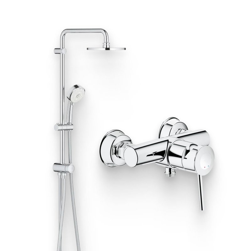 Душевой комплект Смеситель для душа Grohe BauClassic 32867000 + Стойка New Tempesta Cosmopolitan 27394002