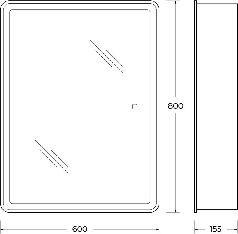 Зеркало-шкаф BelBagno Marino SPC-MAR-600/800-1A-LED-TCH с подсветкой