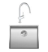 Комплект Мойка Blanco Claron 500-U матовая + Смеситель Grohe Minta 3291800E хром