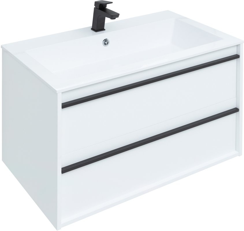 Мебель для ванной комнаты Aquanet Lino 90 белый матовый