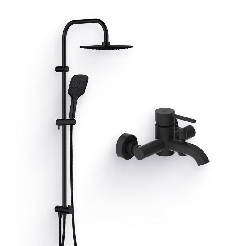 Душевой комплект Смеситель Damixa Scandinavian Pure 361000300 + Стойка Eclipse 931000300