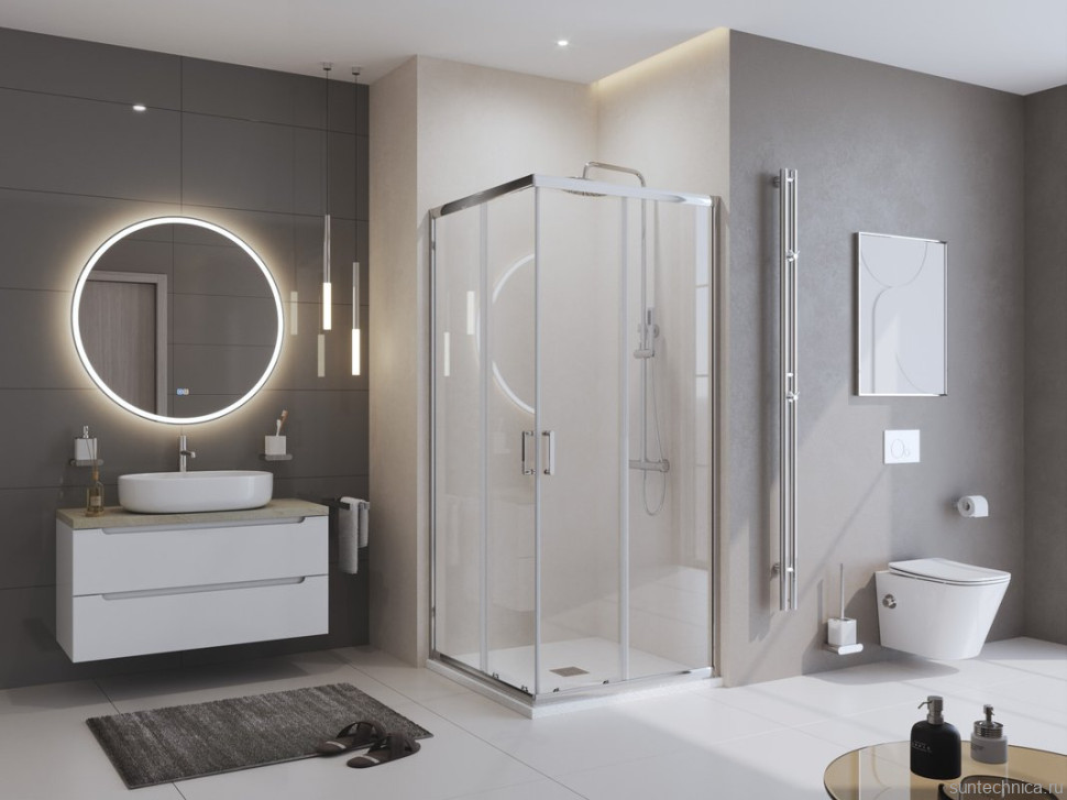 Поддон для душа BelBagno Uno A 80х80, белый, с сифоном