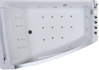 Акриловая ванна Orans BT-65109 L 170x120 см, угловая, левая, пристенная, с гидромассажем, белая, асимметричная, с каркасом, для двоих, со сливом-переливом, с подсветкой, с подголовником