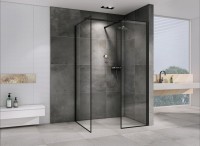 Душевой уголок Abber Immer Offen AG67128B 120x80, профиль черный, стекло прозрачное