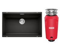 Комплект Мойка Blanco Subline 700-U черная + Измельчитель Franke