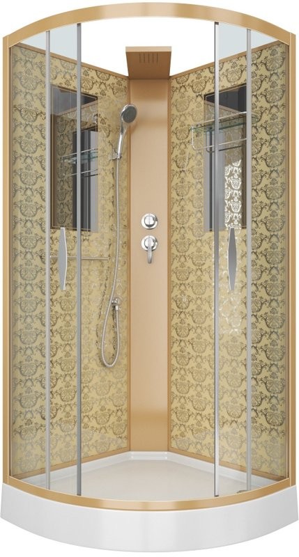 Душевая кабина Niagara Luxe 7715GBK 90х90, золото, без крыши