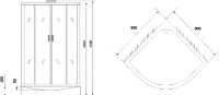 Душевая кабина Niagara Luxe 7715GBK 90х90, золото, без крыши
