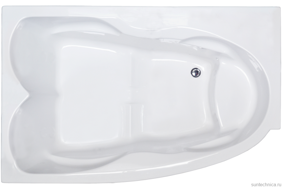Акриловая ванна Royal Bath Shakespeare Shakespeare RB652100K-L 170x115 см, угловая, левая, пристенная, белая, асимметричная, для двоих, со сливом-переливом, 170 см с каркасом + слив-перелив