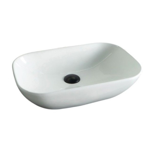 Накладная раковина GID Geometrico N9447 51 глянцевая белая, прямоугольная, фаянс